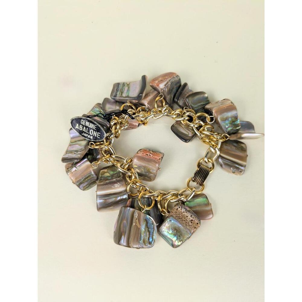 1950's deadstock japanese abalone charm bracelet